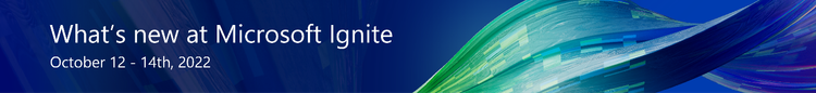 Banner image with Microsoft Ignite graphics