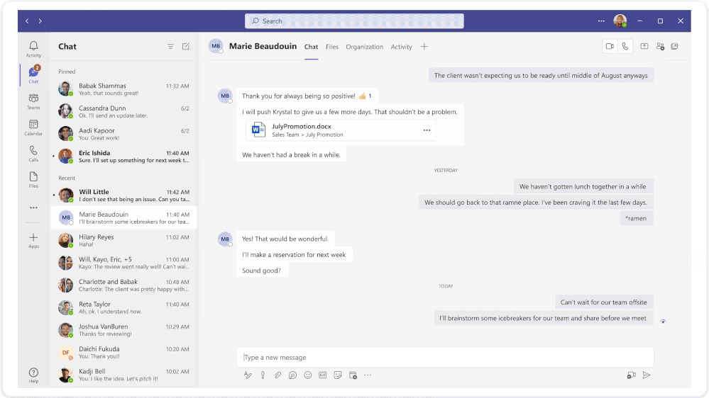 Schedule send suggestions coming soon in Teams chat