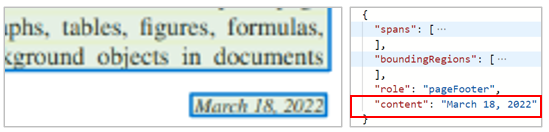 Document layout analysis example - Page footer