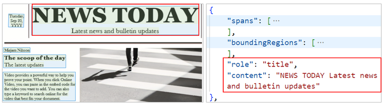 Document layout analysis example - Title