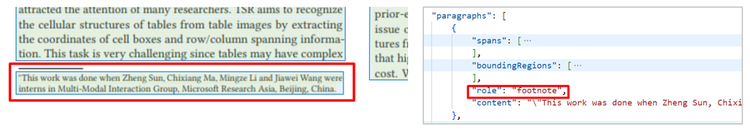 Document layout analysis example - Footnote