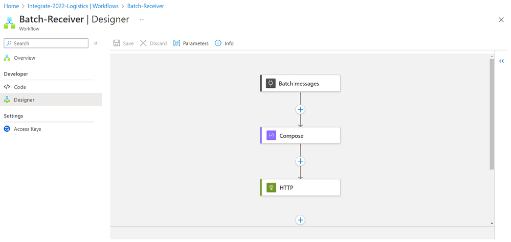 Logic App Receiver (Designer View)