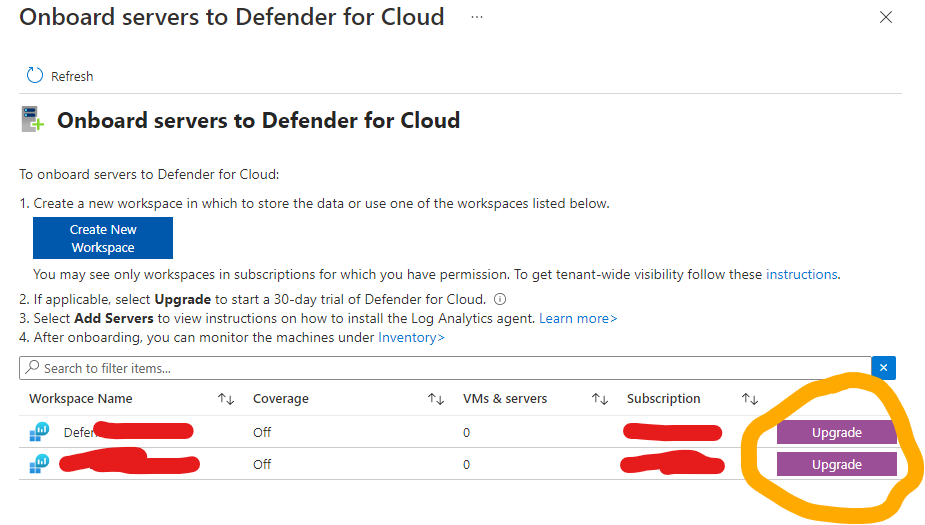 Workspace requires upgrade to add non-azure servers | Microsoft ...