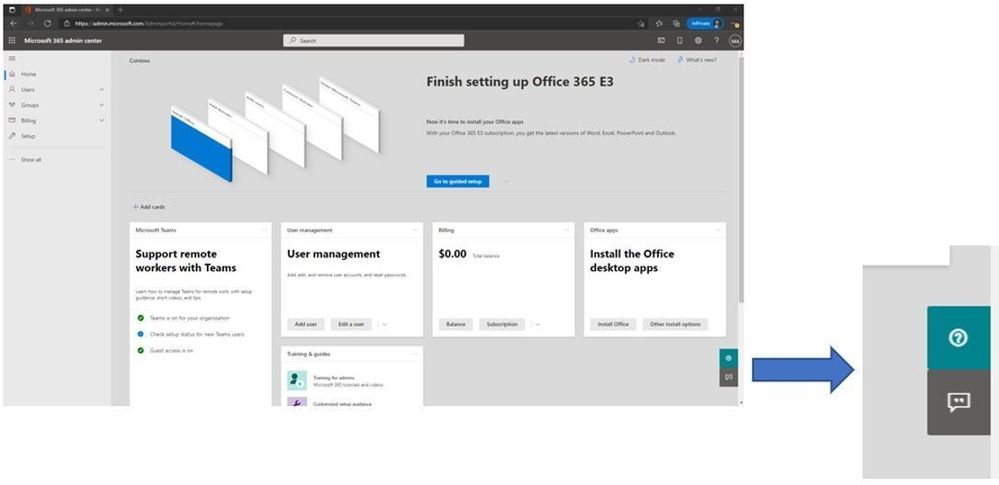 An image demonstrating where to click in the Microsoft 365 admin center to begin the process of re-enabling connectivity for a disabled Basic authentication protocol or to determine what protocols are currently disabled.