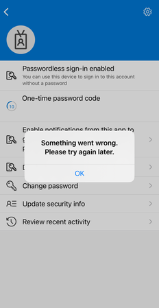 Enable notifications from this app -> Something went wrong. Please try ...