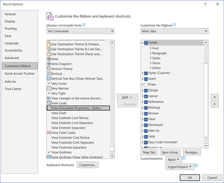 Advanced Document Properties | Microsoft Community Hub