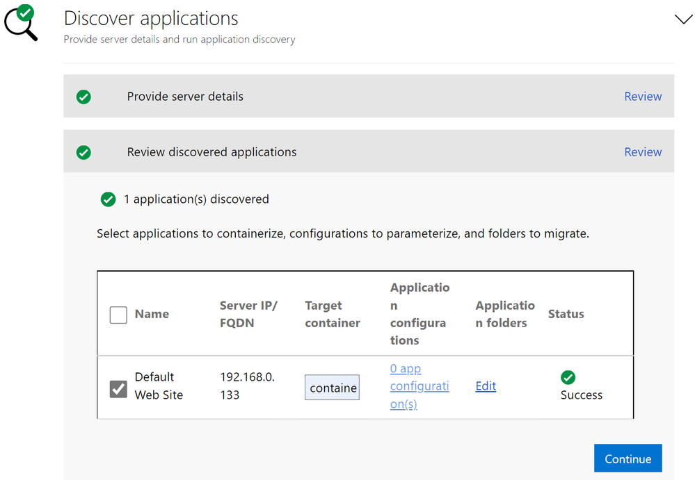 Discovered application