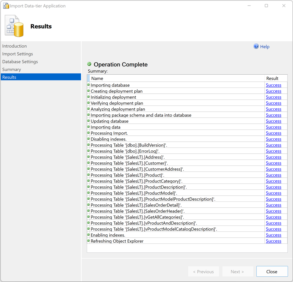 Import Results