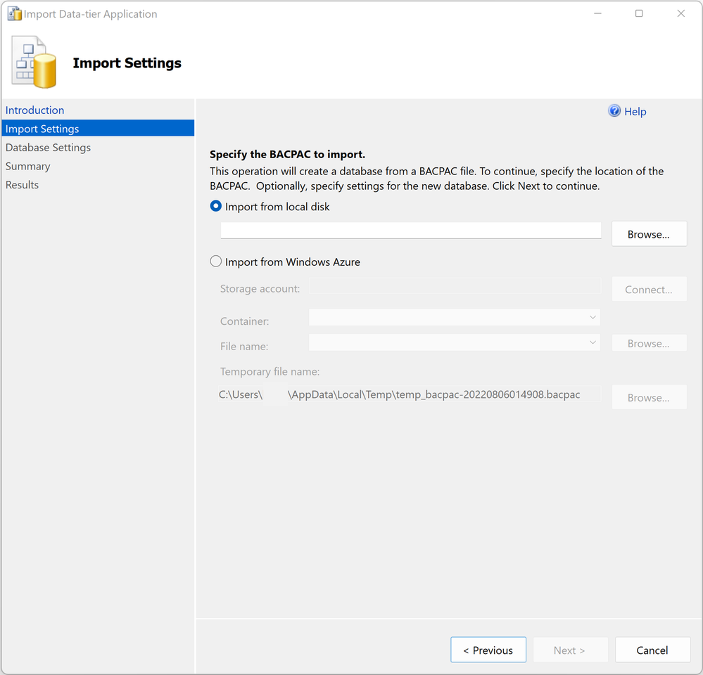 Import Settings