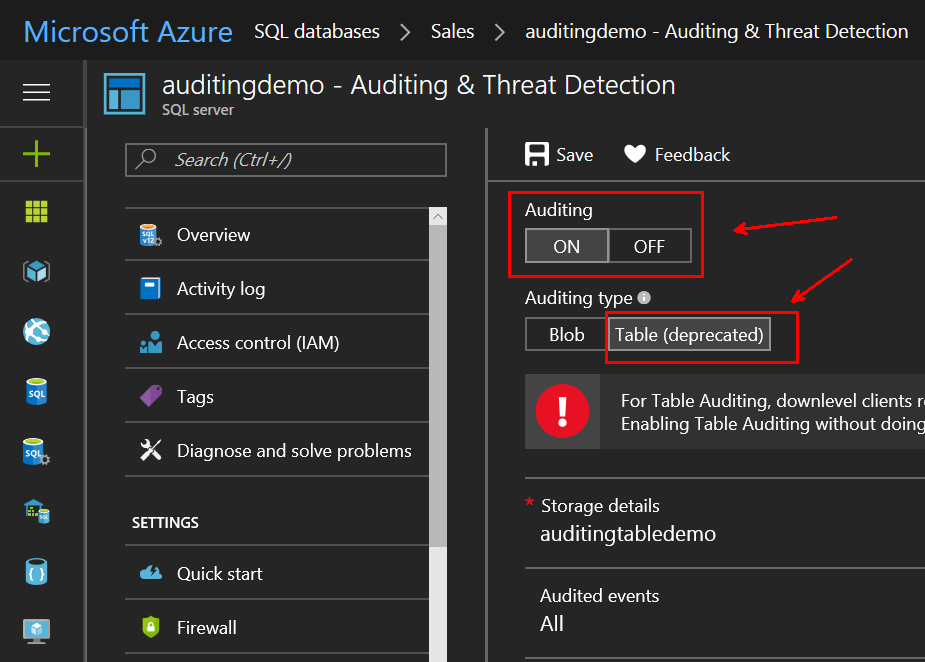Azure SQL Database Auditing – Move from Azure Table Storage to Blob ...