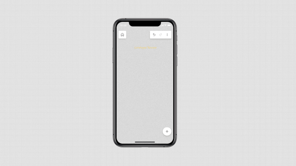 An animated image demonstrating adding documents through the Create panel from the Whiteboard mobile app. Users can choose which document to insert from their list of documents stored in their OneDrive for Business.