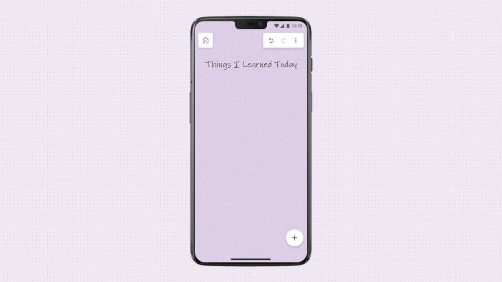 An animated image demonstrating inserting note grids through the Create panel from the Whiteboard mobile app.