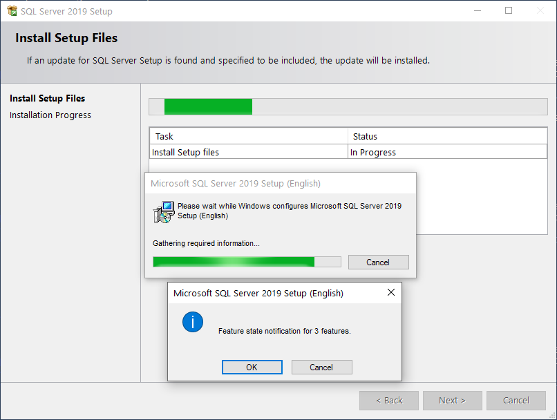 Feature state notification pop-up