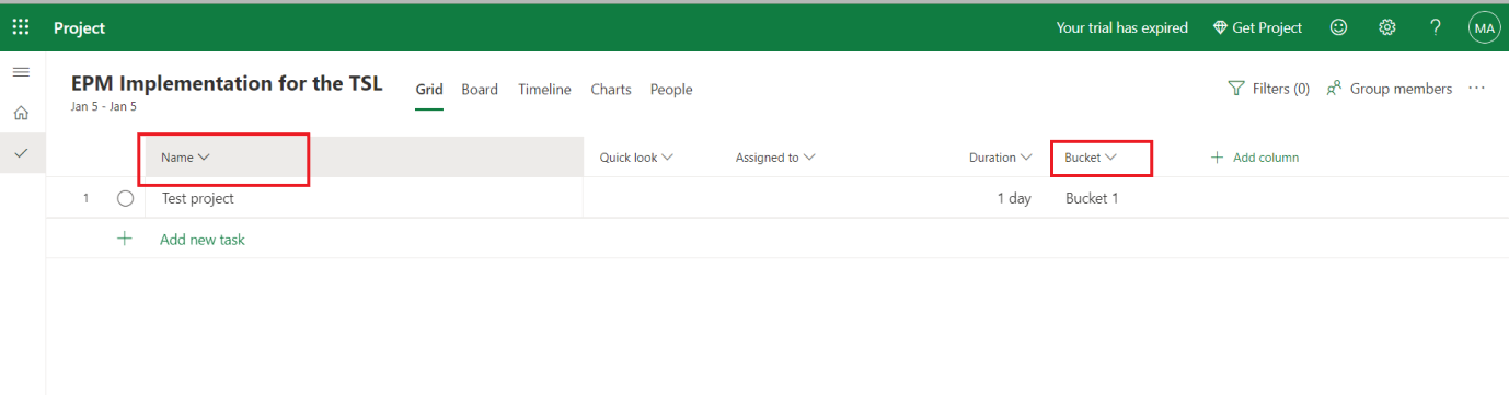 How to rename the column for the project [Project for the Web ...