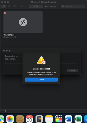 I need an internet connection to connect to remote desktop, I don't understand why. Win 10 PC doesn't need it and same Android device.