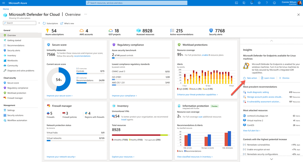 New insights campaign in Microsoft Defender for Cloud's Overview dashboard