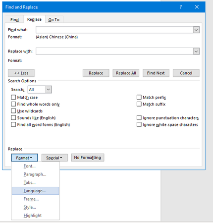 Word second languaage removal from a document. | Microsoft Community Hub