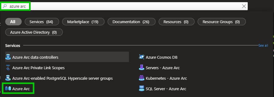 Search for Azure Arc