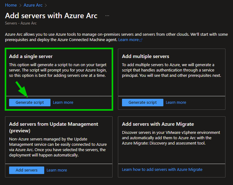 Azure Arc script