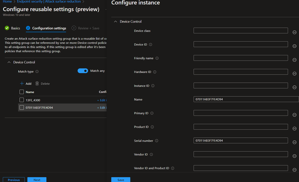 Device Allowed by Serial (Reusable Settings)