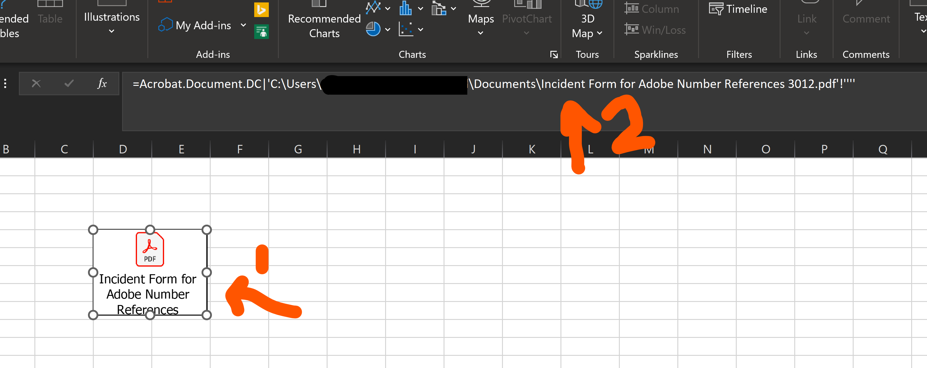 Embedded PDF names in Excel are cutting cut off | Microsoft Community Hub