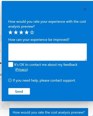 Giving feedback on the Microsoft Azure Cost Analysis preview
