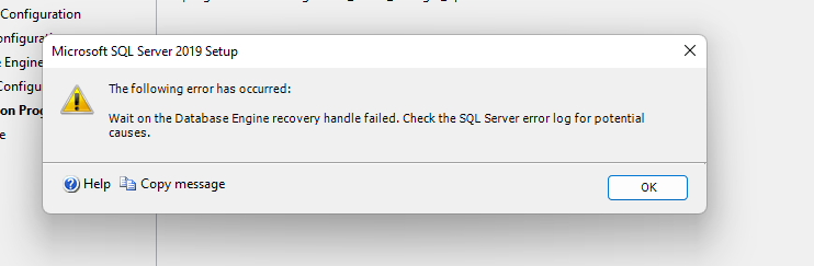 Unable to install SQL server 2019 on windows 11 | Microsoft Community Hub
