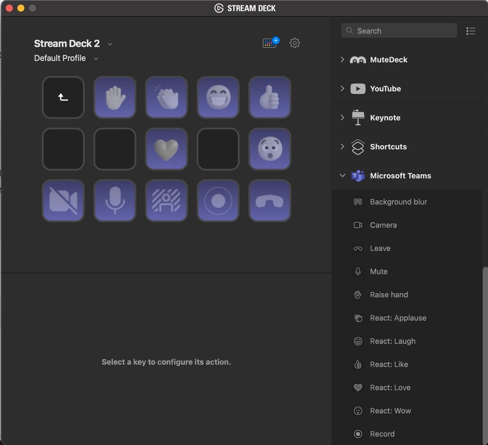 Configuring a profile for Teams buttons
