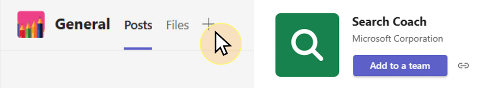 Select "+" to open the Teams App Catalog