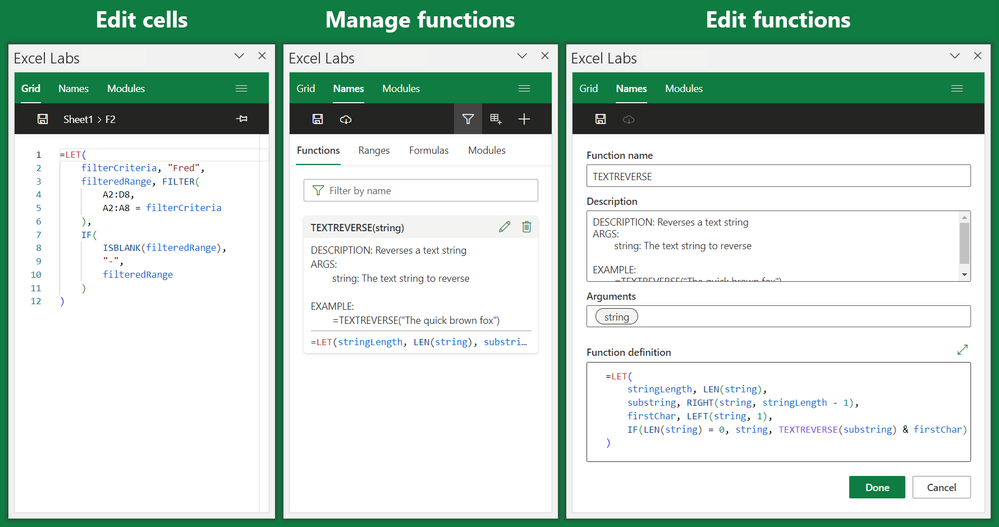 Advanced Formula Environment functionality