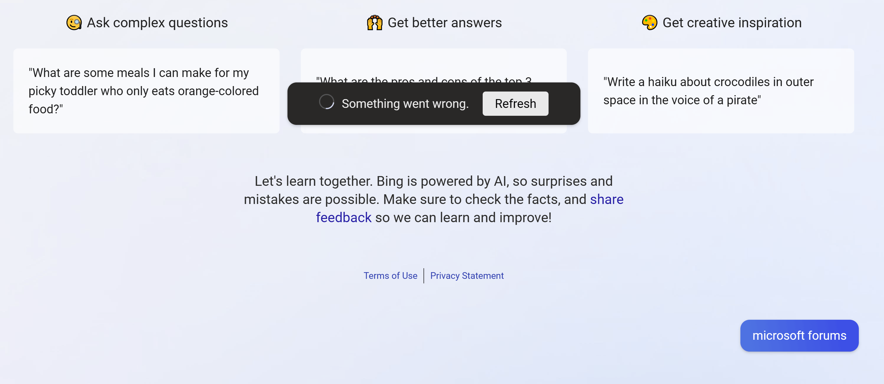 Bing randomly doesn't connect to the internet | Microsoft Community Hub