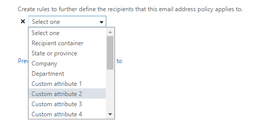 Creating email address policies in Exchange Server with user attributes ...