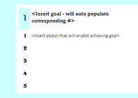 User enters Goal and corresponding objectives