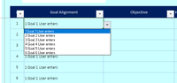 List 1 - User can select only what they entered before