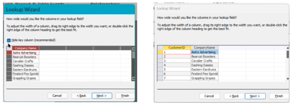 Hide Key in Lookup Wizard | Microsoft Community Hub