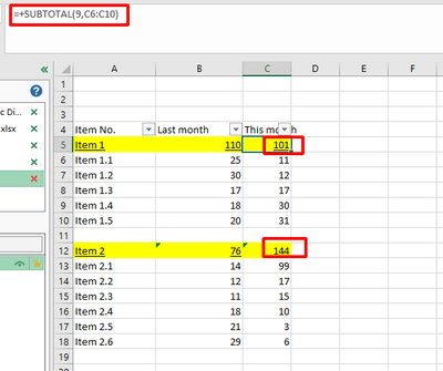 Picture 1: The destination cells with the desired result