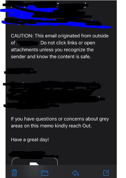 The CAUTION message should be highlighted.