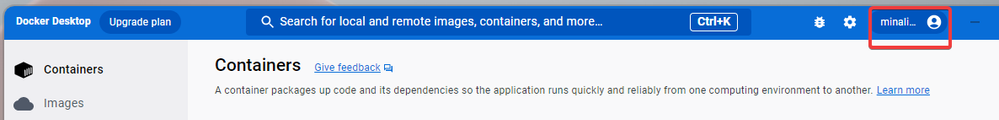 Docker Desktop UI