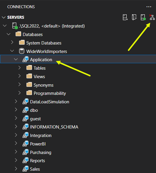 Screenshot of group by schema enabled