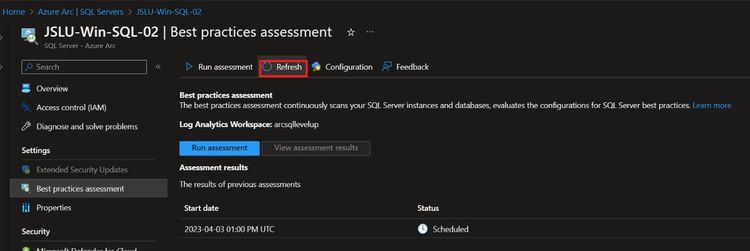 Best practices assessment for Azure Arc Enabled SQL Server