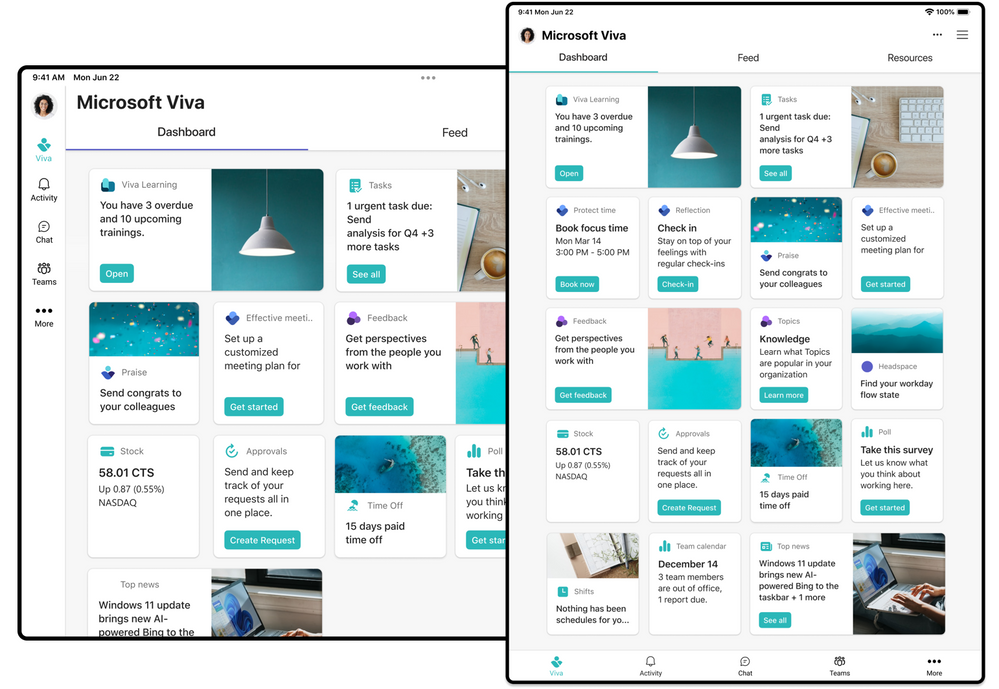 Viva Connections, the gateway to a modern employee experience, is accessible on iPads.