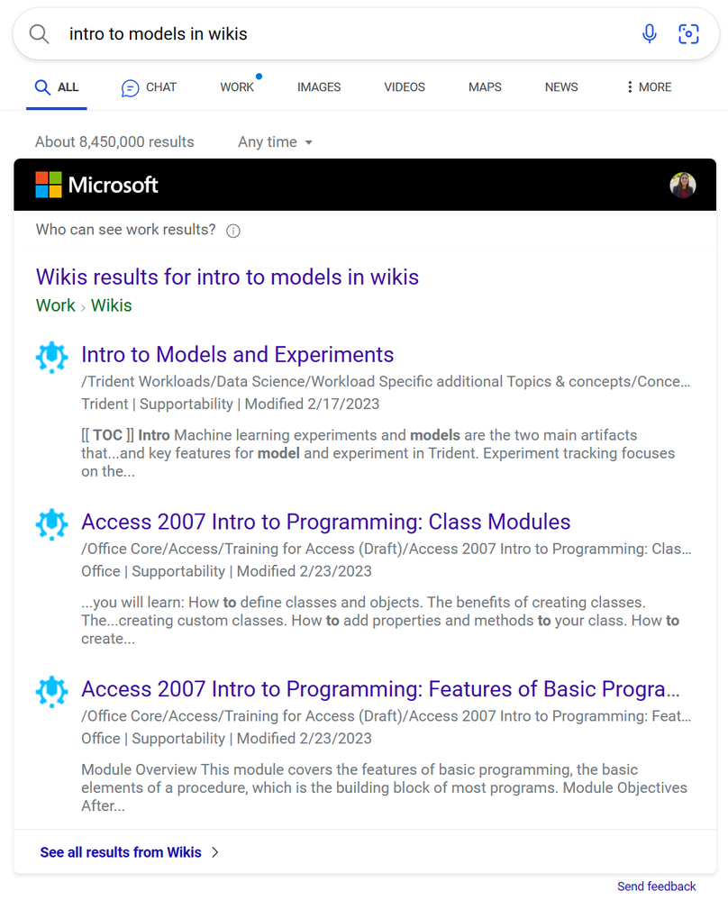 Connectors results on Microsoft Search in Bing