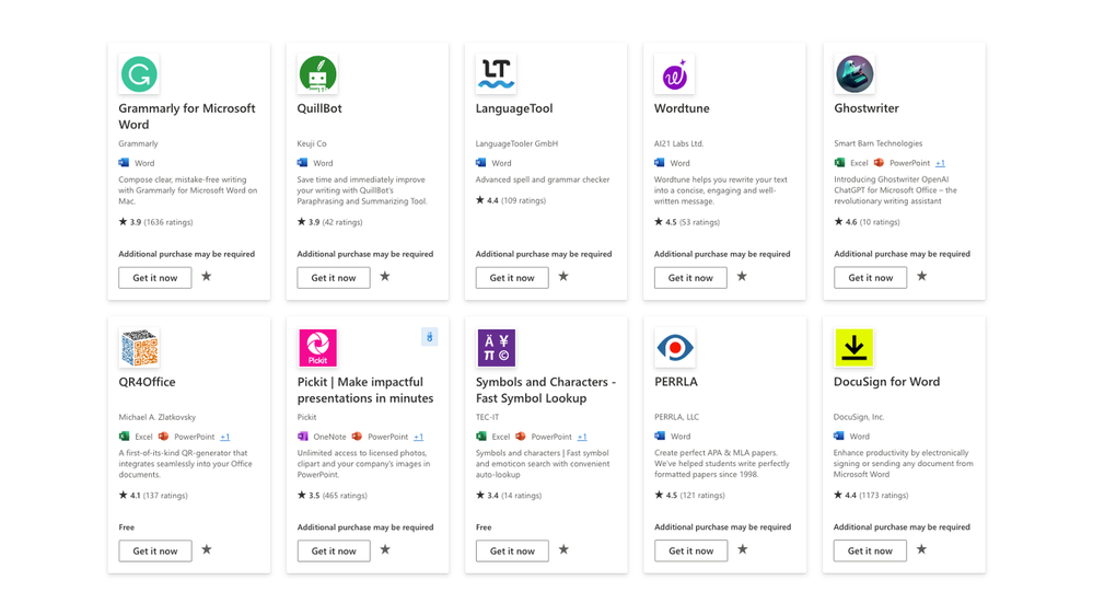An image providing 10 examples of add-ins mentioned in this blog post.