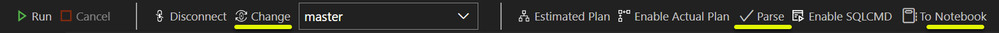 Screenshot of Query Editor toolbar in ADS 1.43
