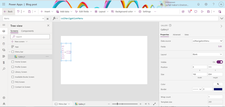 Create a responsive menu navigation bar in Canvas Power Apps using ...