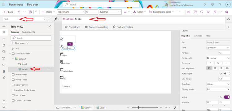 Create a responsive menu navigation bar in Canvas Power Apps using ...