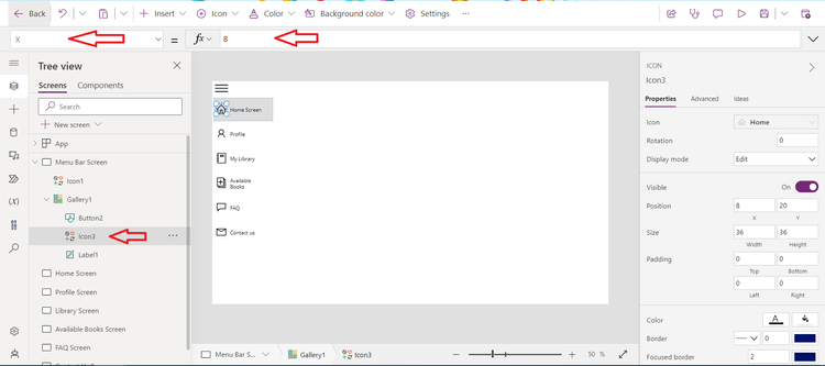 Create a responsive menu navigation bar in Canvas Power Apps using ...