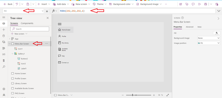 Create a responsive menu navigation bar in Canvas Power Apps using ...