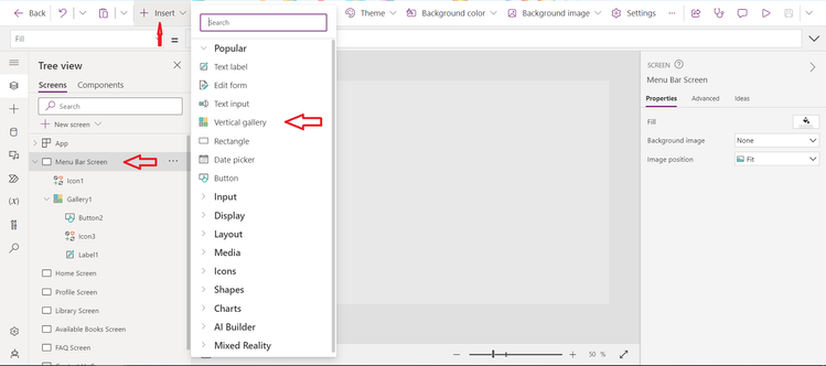 Create a responsive menu navigation bar in Canvas Power Apps using ...
