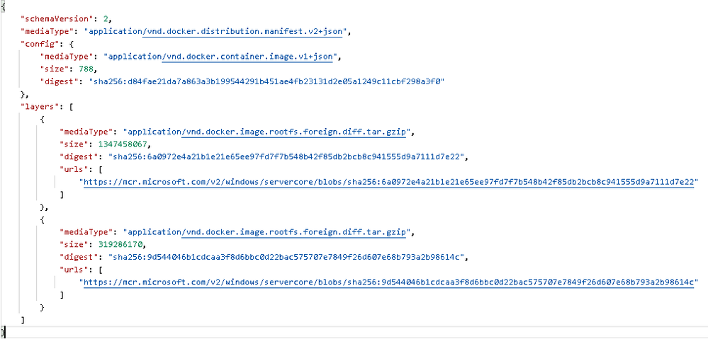 Windows Server 2022 Server Core Container Manifest